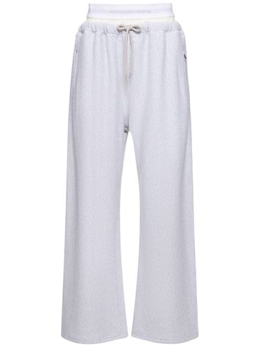 Wide Leg Cotton Sweatpants W/ Logo - ALEXANDER WANG - Modalova