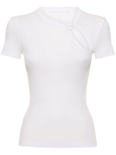 Camiseta De Algodón Jersey Con Aberturas - HELMUT LANG - Modalova