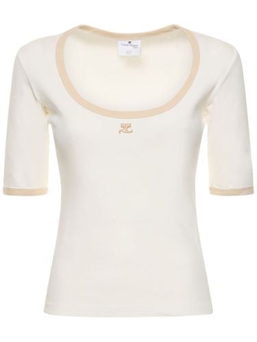 Holistic Contrast Cotton T-shirt - COURREGES - Modalova