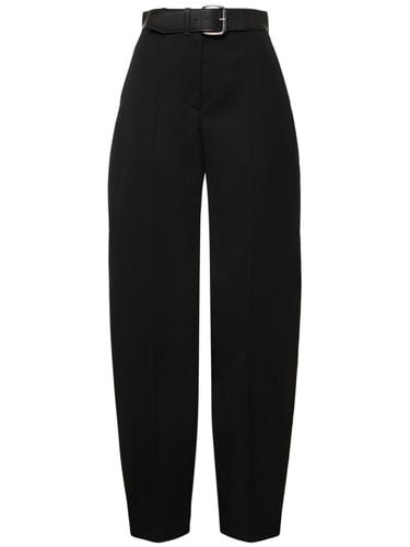 High Waisted Belted Wool Pants - ALEXANDER WANG - Modalova