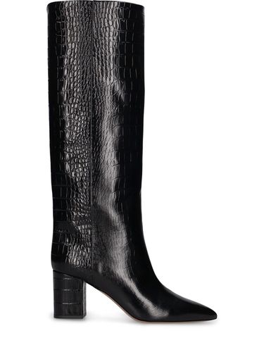 Mm Anja Croc Embossed Tall Boots - PARIS TEXAS - Modalova