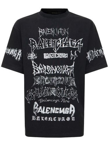 Lny Logo Print Cotton T-shirt - BALENCIAGA - Modalova