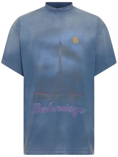 New Paris Moon Vintage Cotton T-shirt - BALENCIAGA - Modalova