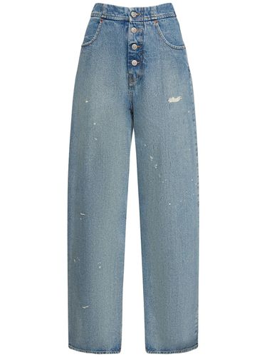 High Rise Straight Cotton Denim Jeans - MM6 MAISON MARGIELA - Modalova