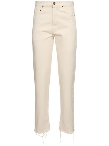 Cotton Denim Straight Jeans - SAINT LAURENT - Modalova