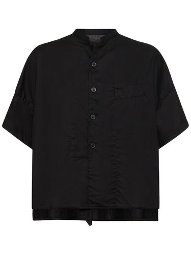 Draped Cotton Twill S/s Boxy Shirt - YOHJI YAMAMOTO - Modalova