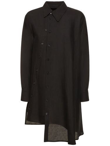 Gaberdine Asymmetric Buttoned Shirt - YOHJI YAMAMOTO - Modalova