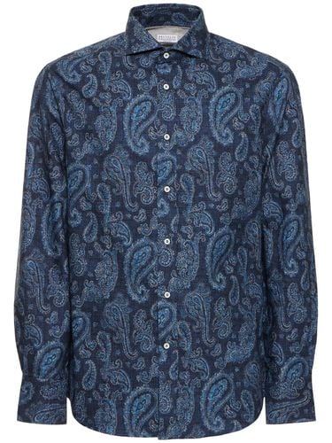 Camicia In Cotone Paisley - BRUNELLO CUCINELLI - Modalova