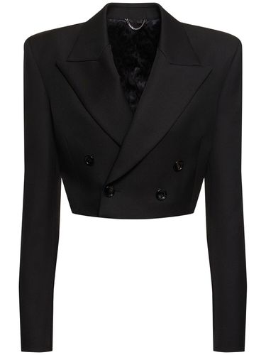 Wool Dbl Breasted Cropped Jacket - MAGDA BUTRYM - Modalova