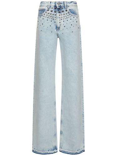 Denim Wide Jeans W/ Studs - ALESSANDRA RICH - Modalova