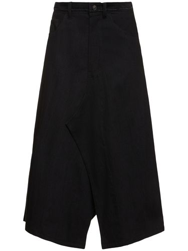 Wide Structured Cotton Midi Skirt - YOHJI YAMAMOTO - Modalova