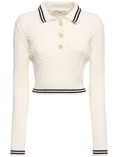 Cotton Blend Knit Polo Sweater - ALESSANDRA RICH - Modalova