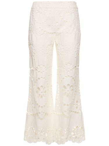 Lexi Embroidered Linen Flared Pants - ZIMMERMANN - Modalova