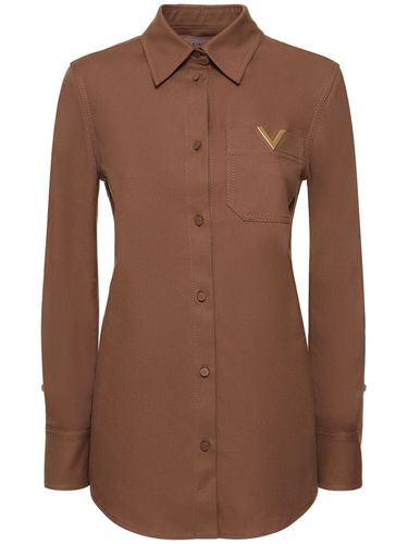 Stretch Cotton Canvas Shirt Jacket - VALENTINO - Modalova