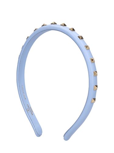 Rockstud Leather Slim Headband - VALENTINO GARAVANI - Modalova