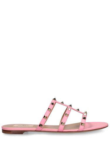 Rockstud Leather Slide Sandals - VALENTINO GARAVANI - Modalova