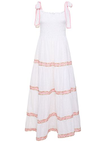 Embroidery Cotton Lace-up Dress - FLORA SARDALOS - Modalova