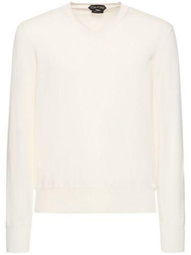 Superfine Cotton V Neck Sweater - TOM FORD - Modalova