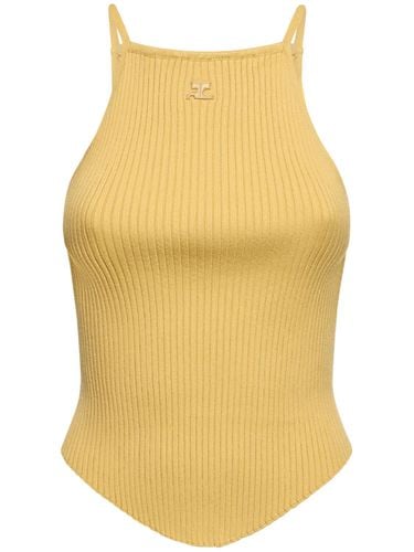 Holistic Rib Knit Viscose Blend Tank Top - COURREGES - Modalova