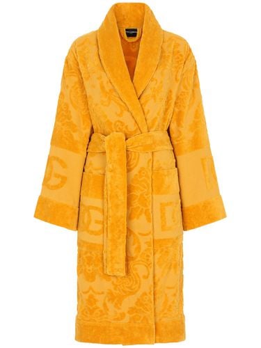 Cotton Jacquard Bathrobe - DOLCE & GABBANA - Modalova