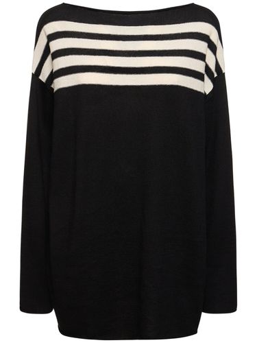 Oversize Jersey Boatneck Sweater - YOHJI YAMAMOTO - Modalova