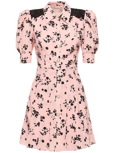 Printed Silk Short Sleeve Mini Dress - ALESSANDRA RICH - Modalova