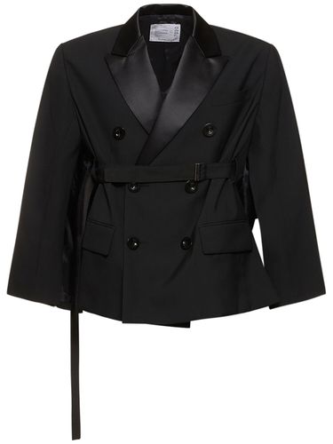 Belted Double Breast Tailored Jacket - SACAI - Modalova