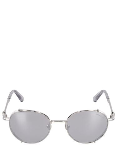 Owlet Round Metal Sunglasses - MONCLER - Modalova