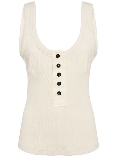 Compact Cotton Rib Jersey Tank Top - BOTTEGA VENETA - Modalova