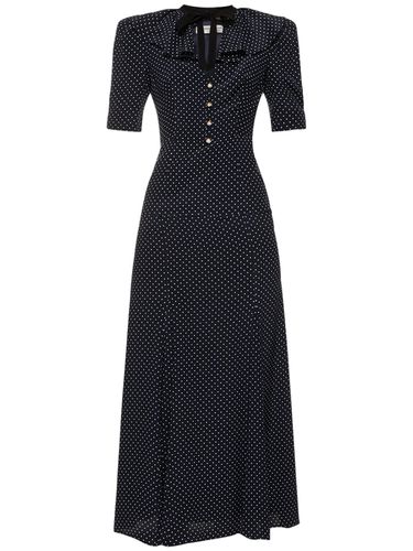 Polka Dot Silk Short Sleeve Long Dress - ALESSANDRA RICH - Modalova