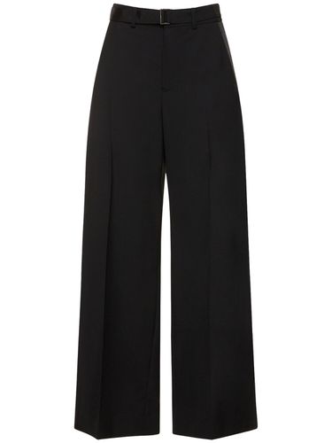 Belted Gabardine Wide Pants - SACAI - Modalova