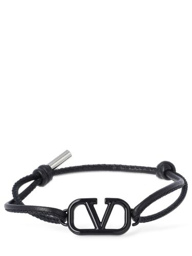 V Logo Leather Sliding Bracelet - VALENTINO GARAVANI - Modalova