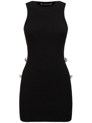 Embellished Stretch Knit Mini Dress - MACH & MACH - Modalova