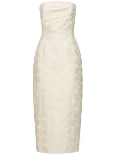 Lowre Strapless Check Tweed Midi Dress - EMILIA WICKSTEAD - Modalova