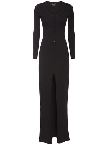 Stretch Wool Knit Long Dress - TOM FORD - Modalova