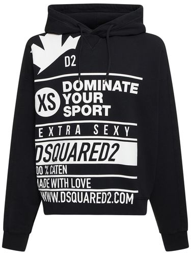 Burbs Printed Cotton Hoodie - DSQUARED2 - Modalova