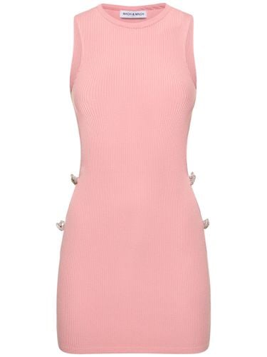 Embellished Stretch Knit Mini Dress - MACH & MACH - Modalova