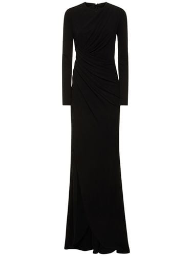 Draped Jersey Long Dress W/split - ELIE SAAB - Modalova