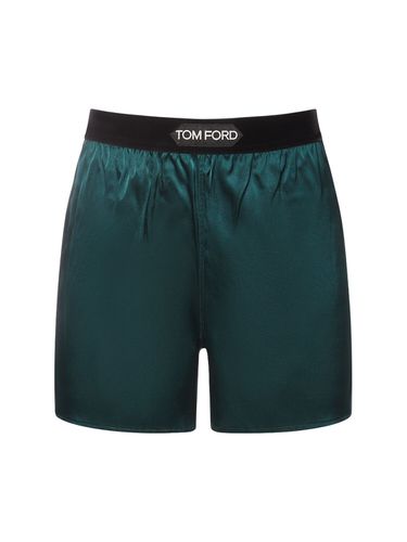 Shorts Aus Satin Mit Logo - TOM FORD - Modalova