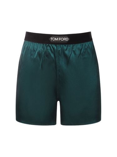 Shorts In Raso Con Logo - TOM FORD - Modalova