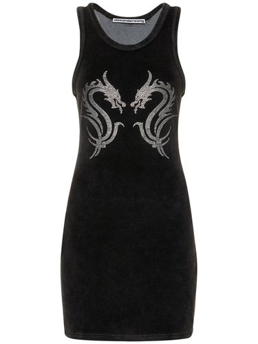 Embellished Cotton Blend Tank Mini Dress - ALEXANDER WANG - Modalova