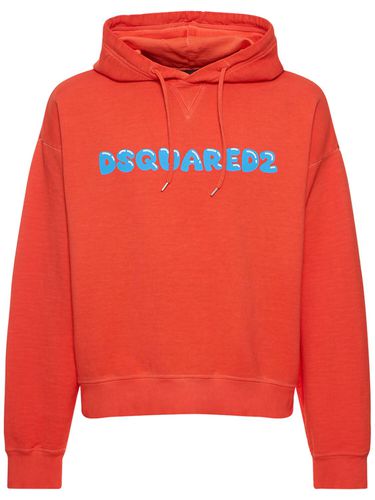 Logo Relaxed Cotton Hoodie - DSQUARED2 - Modalova