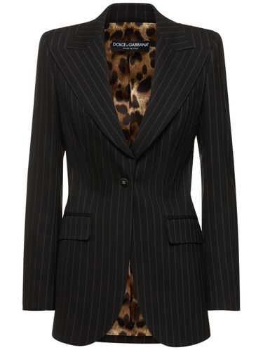 Pinstriped Wool Single Breasted Jacket - DOLCE & GABBANA - Modalova