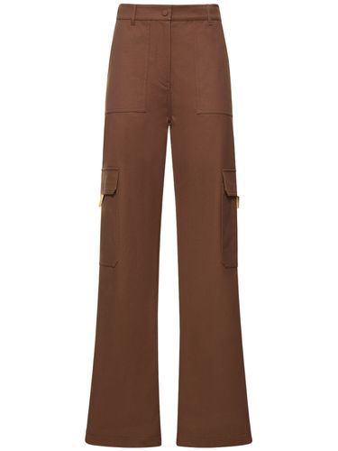 Canvas Straight High Waist Cargo Pants - VALENTINO - Modalova