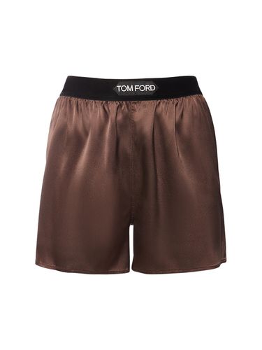 Logo Silk Satin Mini Shorts - TOM FORD - Modalova