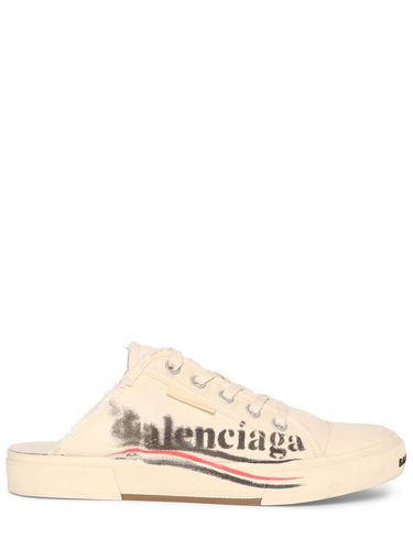 Mm Political Logo Cotton Mules - BALENCIAGA - Modalova