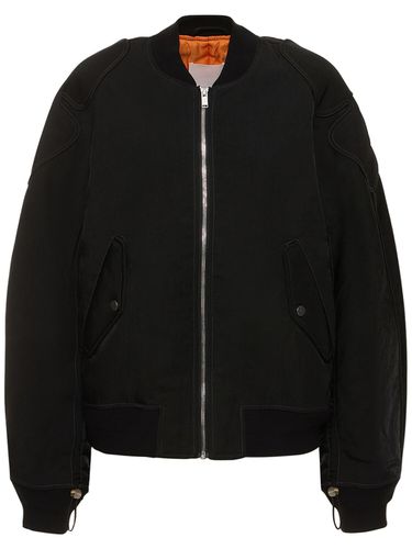 Distressed Nylon Twill Zip Bomber Jacket - DION LEE - Modalova