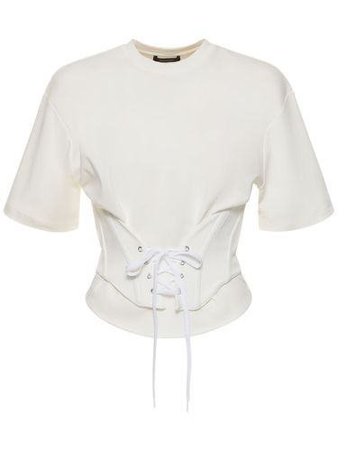 Cotton Jersey Corset T-shirt - MUGLER - Modalova