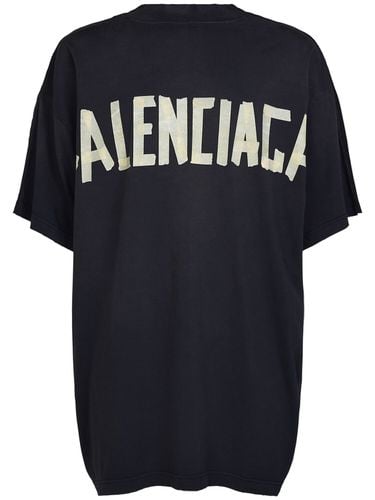 Double Front Logo Cotton T-shirt - BALENCIAGA - Modalova