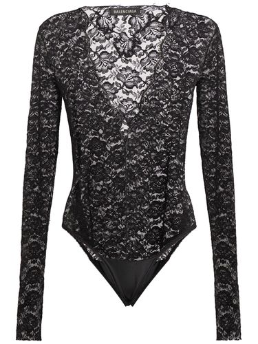 Nylon Blend Lace V-neck Bodysuit - BALENCIAGA - Modalova